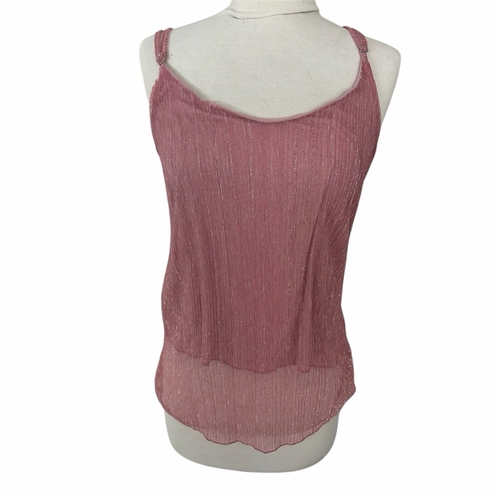 NWT ASTRID Dusty Pink Metallic Sleeveless Cami Top Medium Italy $134